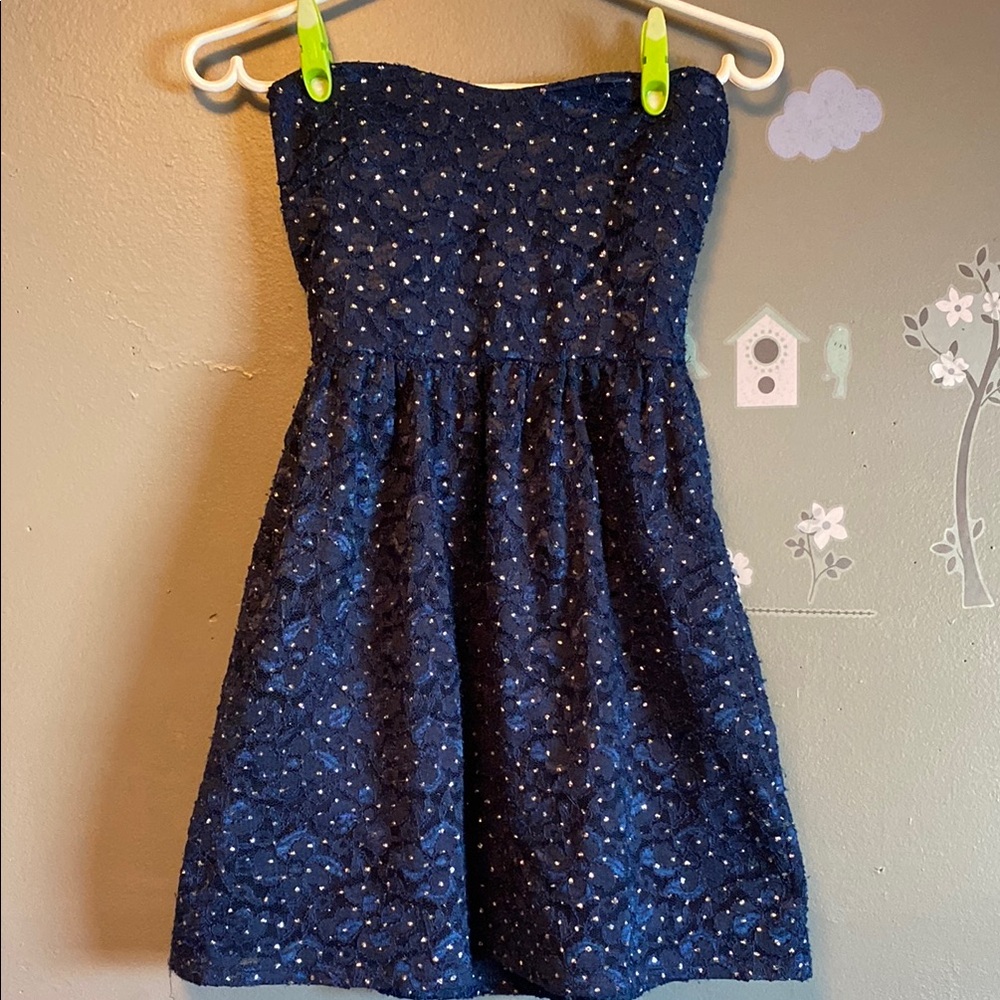 💙Eclipse Blue Ruched A-line Strapless Cocktail/Prom Dress, etc.